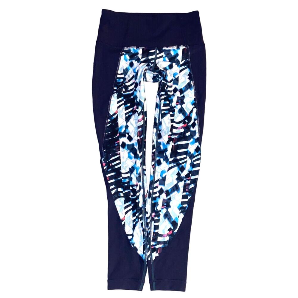 ATHLETA Navy Blue Multi Printed Leggings Size XS (X-Small) Gym/Workout/Running